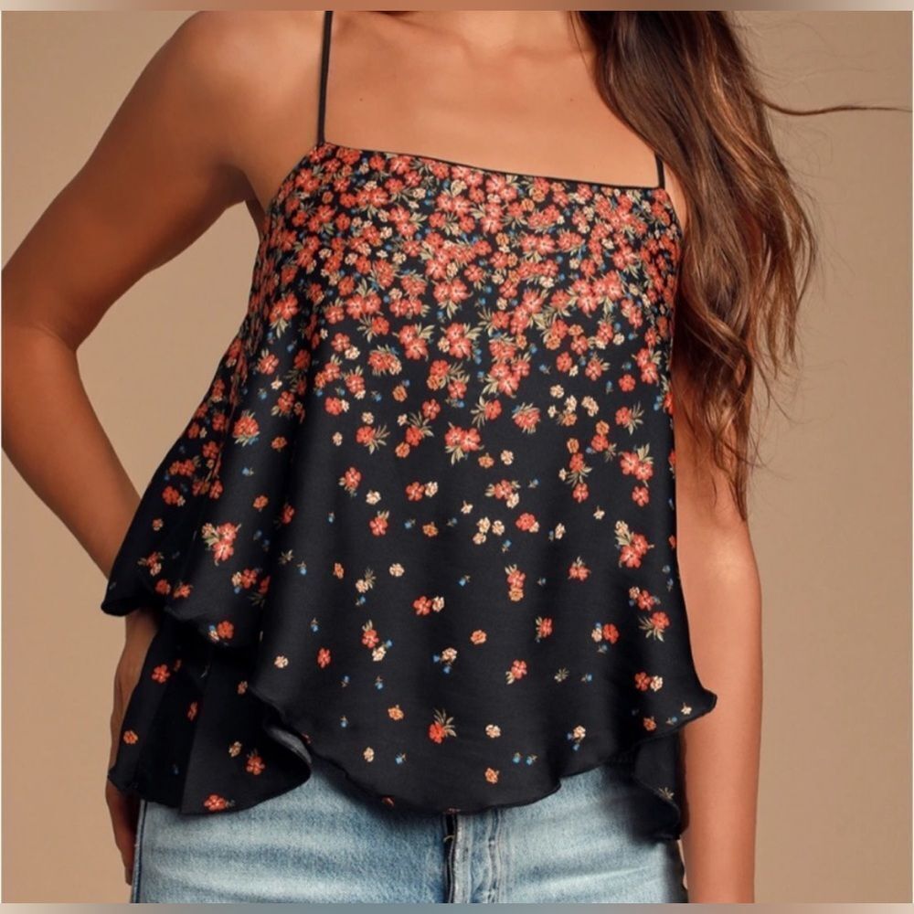 Free People Intimates Tiered Floral Camisole Small